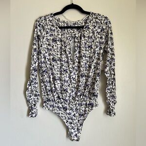 New! Free People Kaya Floral Bodysuit Medium